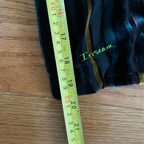 Forest Lily Velvet Burnout Jumpsuit Womens 6 Black Green Retro 70s Disco Classic - Picture 8 of 9